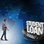 Young student in loan and debt concept